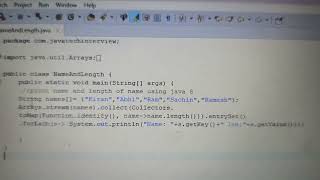 find name and length of name from array of names using java 8@javatechinterview #java8stream #java
