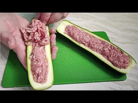 CHEDDAR CHEESE minced pork zucchini recipes | courgette GROUND PORK | cooking food