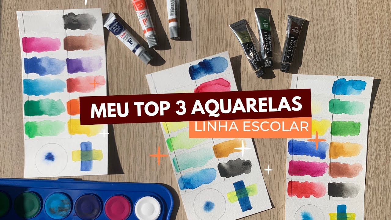 MEU TOP 3 AQUARELAS ESCOLARES | super baratinhas