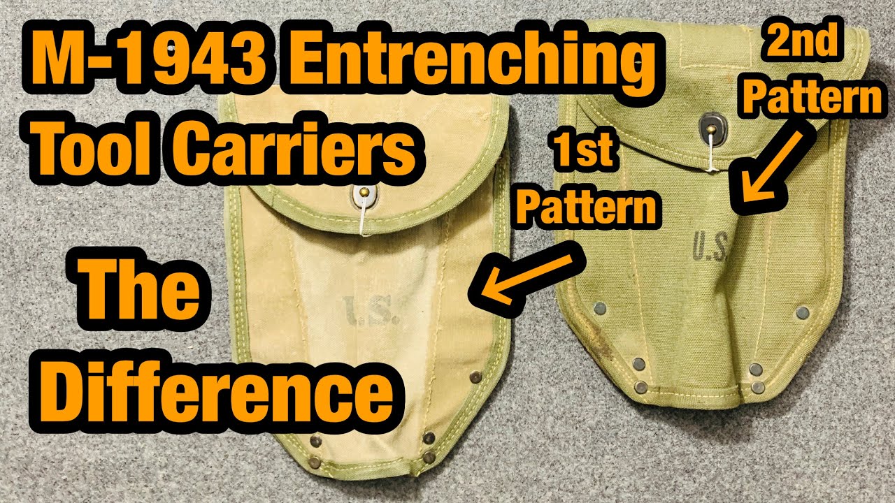WW2 US Gear 1st pattern & 2nd pattern entrenching tool Carrier