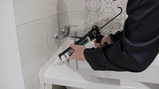 Как наносить герметик в ванной | Правильное использование силиконового герметика