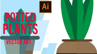 How to draw potted plants in Adobe illustrator CC