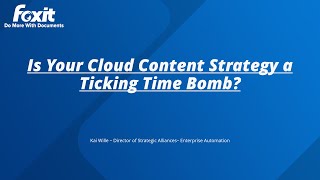 Full presentation from the 2020 solex expo technology conference. kai
wille, director of strategic alliances at foxit, explains how to
implement a smart clou...