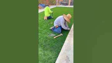 How to fix the turf to the ground? #artificialturf #lawncare #landscape