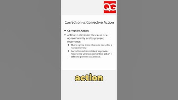 Correction and Corrective Actions