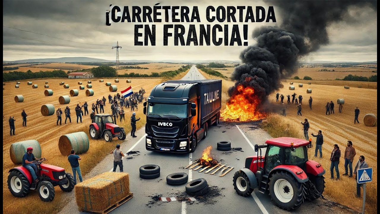 Protestas, fuego y carreteras cortadas en Francia!! Iveco S-WAY 530