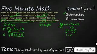 Algebra 1 Solving Real-world Systems of Equations