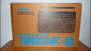 AIWA CS-J88 Stereo Radio Cassette Boombox (Blue)