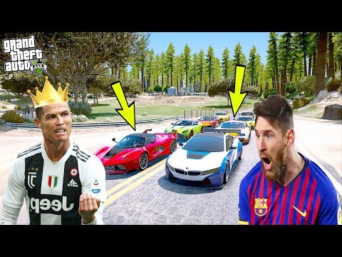 RONALDO VE MESSİ PAHALI SÜPER ARABALARLA YARIŞIYOR!(MESSİ AĞLADI) - GTA 5