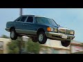 Mercedesbenz w126 sclass car chase jump