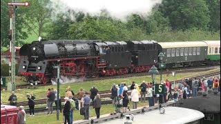 Ankunft von 01 0509-8 beim Bahnhofsfest in Putbus (Rügen) - Werkstatt Eröffnung