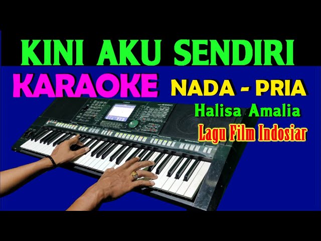 KINI AKU SENDIRI - Halisa Amalia | KARAOKE Nada Pria || Lirik, HD class=