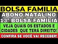 BOLSA FAMÍLIA: 13º BOLSA FAMÍLIA OU ABONO NATALINO VEJA QUAIS OS ESTADOS E CIDADES QUE TERÁ DIREITO!