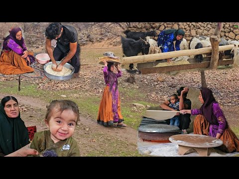 Nomadic Life Baking Bread And Cleaning Oak Trees Taking Care Of Sheep On A Stormy Day 