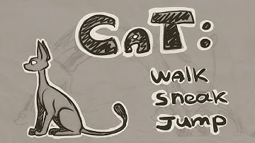 Cat animation: walk, sneak, jump