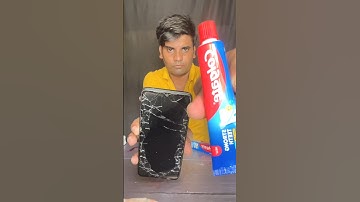 Colgate Cracked Mobile Screen Hack ✅ | science project class 7th #experiment #diy #fyp #gems #shorts