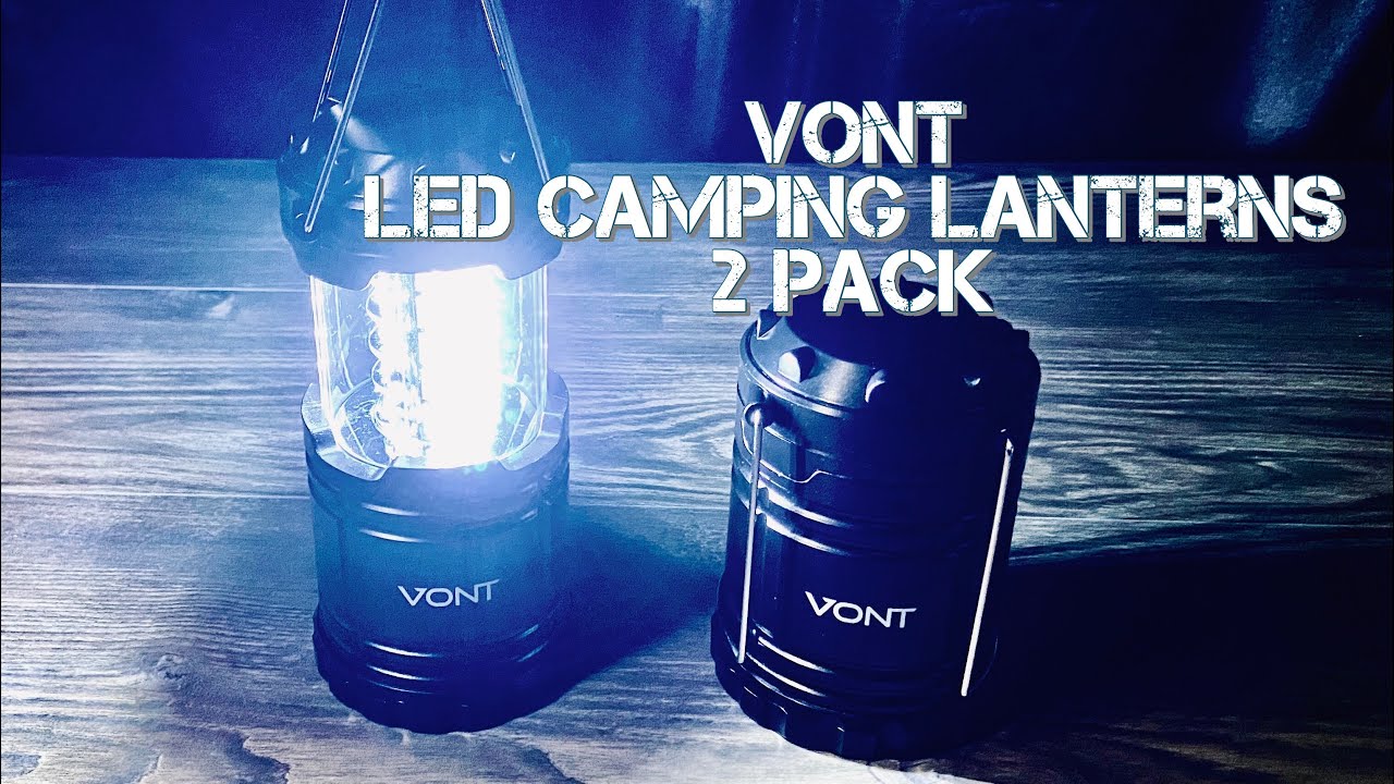 Vont LED Camping Lanterns Black Collapsible Batteries Included (2 Pack)  784672375658