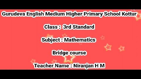 3rd Standard Maths Bridge Course 2021 22