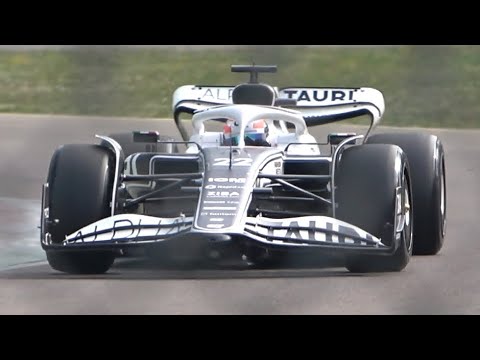 Yuki Tsunoda tests AlphaTauri AT03 F1 with NEW Pirelli Tyres for