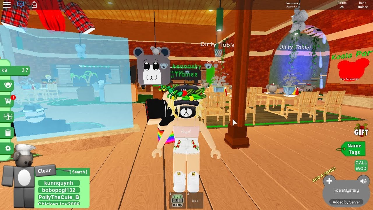 Roblox Koala Cafe Application Answers