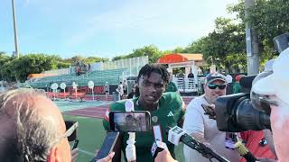 Quarterback Cam Ward after Miami Hurricanes Spring Football Game