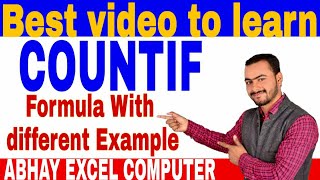 COUNTIF  formula in Excel by Abhay Excel | Excel Functions |Excel Tutorials in Hindi