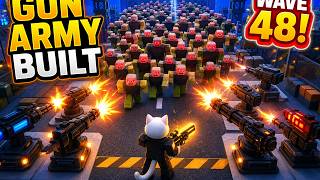 I Built a Gun Army and Reached Wave 48 in Roblox!