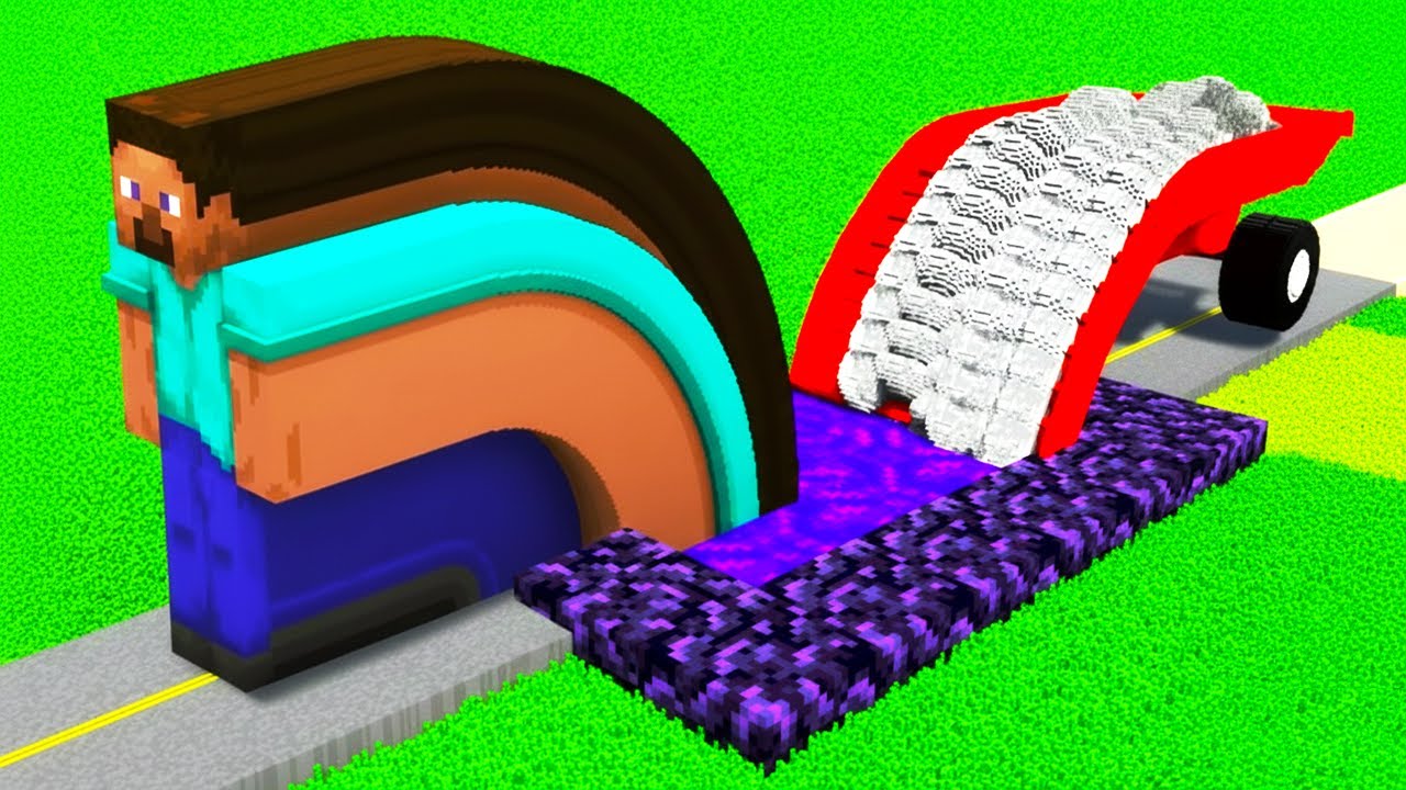 LONG CARS vs MINECRAFT PORTAL in Teardown