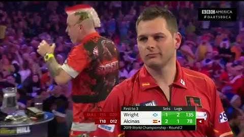 Best Throws - Peter Wright🏴󠁧󠁢󠁳󠁣󠁴 v Toni Alcinas🇪🇸| World Darts Championship 2018-19 | BBC America