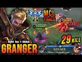 Mcl finals 29 kills granger best build  emblem auto savage  build top 1 global granger  mlbb