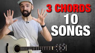10 POPULAR SONGS with just 3 CHORDS on guitar amp for beginners
