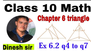 Class 10 chapter 6 triangle ex 6.2 Questions no 4 to 7 by Dinesh jangra