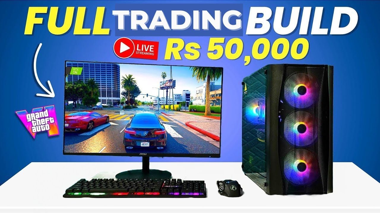 Rs 50,000 Full Trading Setup🔥Trading PC Build in 2024