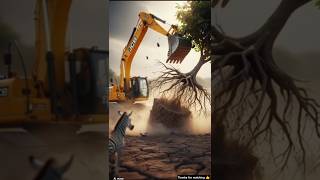 He Threw a Brinjal… A Zebra Changed Everything 🦓🌱 #ai #tree #save #zebra #jcb