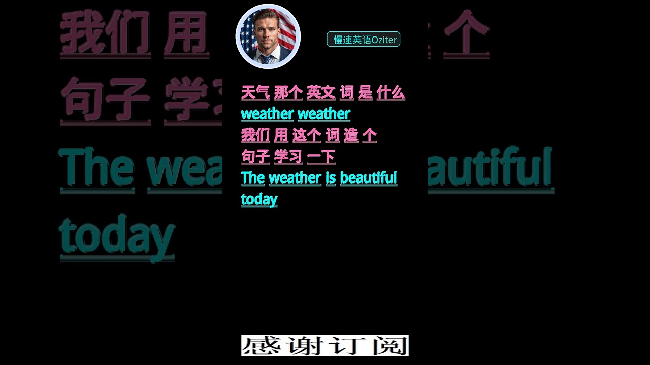 慢速英语学英文单词：天气weather，有例句解释。零基础学英文教程，英语初学者必看词汇课- YouTube