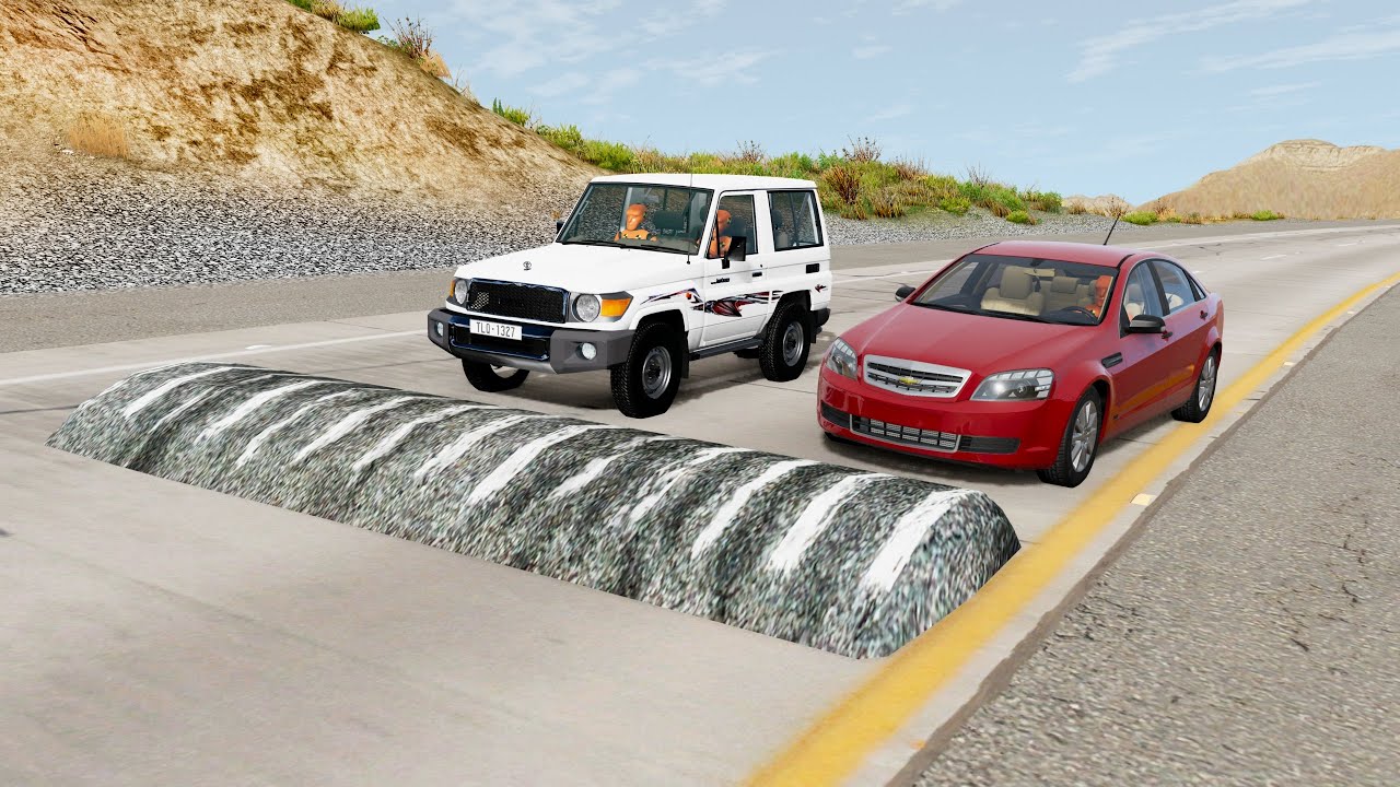 محاكي الحوادث | السرعة فوق المطبات 24# BeamNG drive