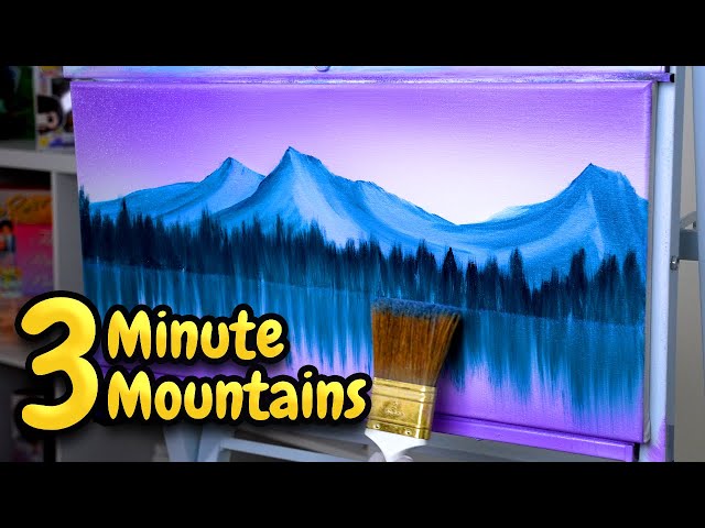 Easy Majestic Mountains - Simple Bob Ross Painting For Beginners! 