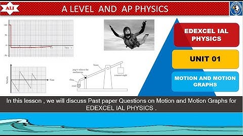 EDEXCEL IAL PHYSICS UNIT 1- WPH11/01 Past Paper Questions on Motion , Motion Graphs and Projectile