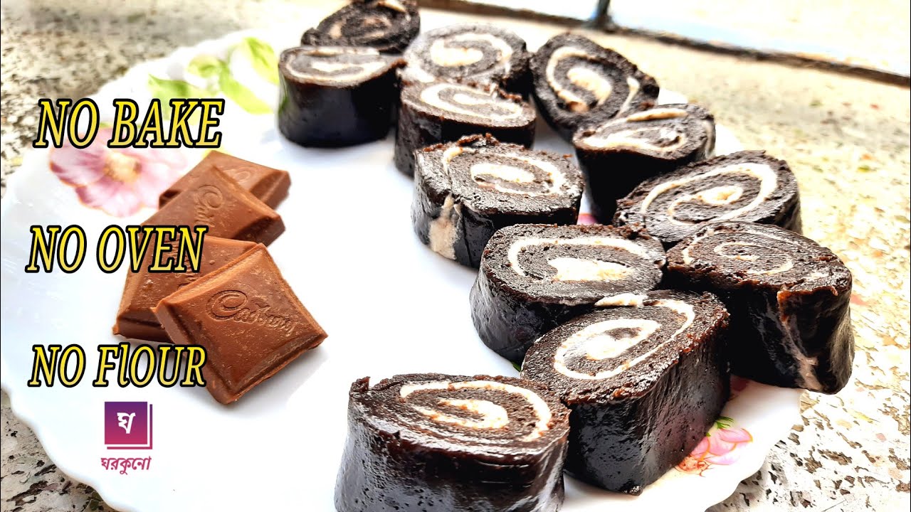 Mini Swiss roll recipe Recipes made with Orio Biscuits just 3 Ingredients YouTube