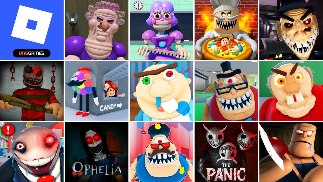Roblox,Toby's HOSPITAL,GRUMPY GRAN,Miss Ani-Tron's Detention,Papa Pizza's Pizzeria,SIR SCARY'S MA...