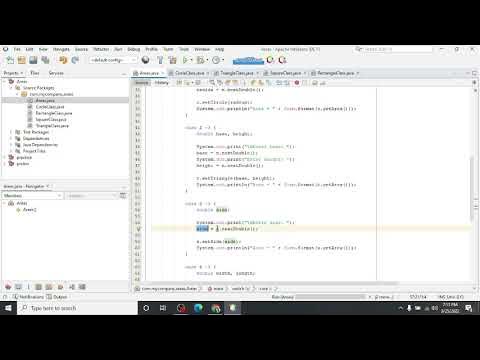 AREA OF CIRCLE, TRIANGLE, SQUARE AND RECTANGLE | JAVA PROGRAMMING - YouTube
