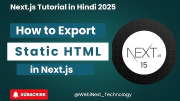 #50  🚀🚀 | How to Export Static HTML in Next.js | Next.js 15 Series | Next.js Tutorial in Hindi 2025