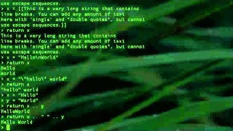 Learning Lua - Strings