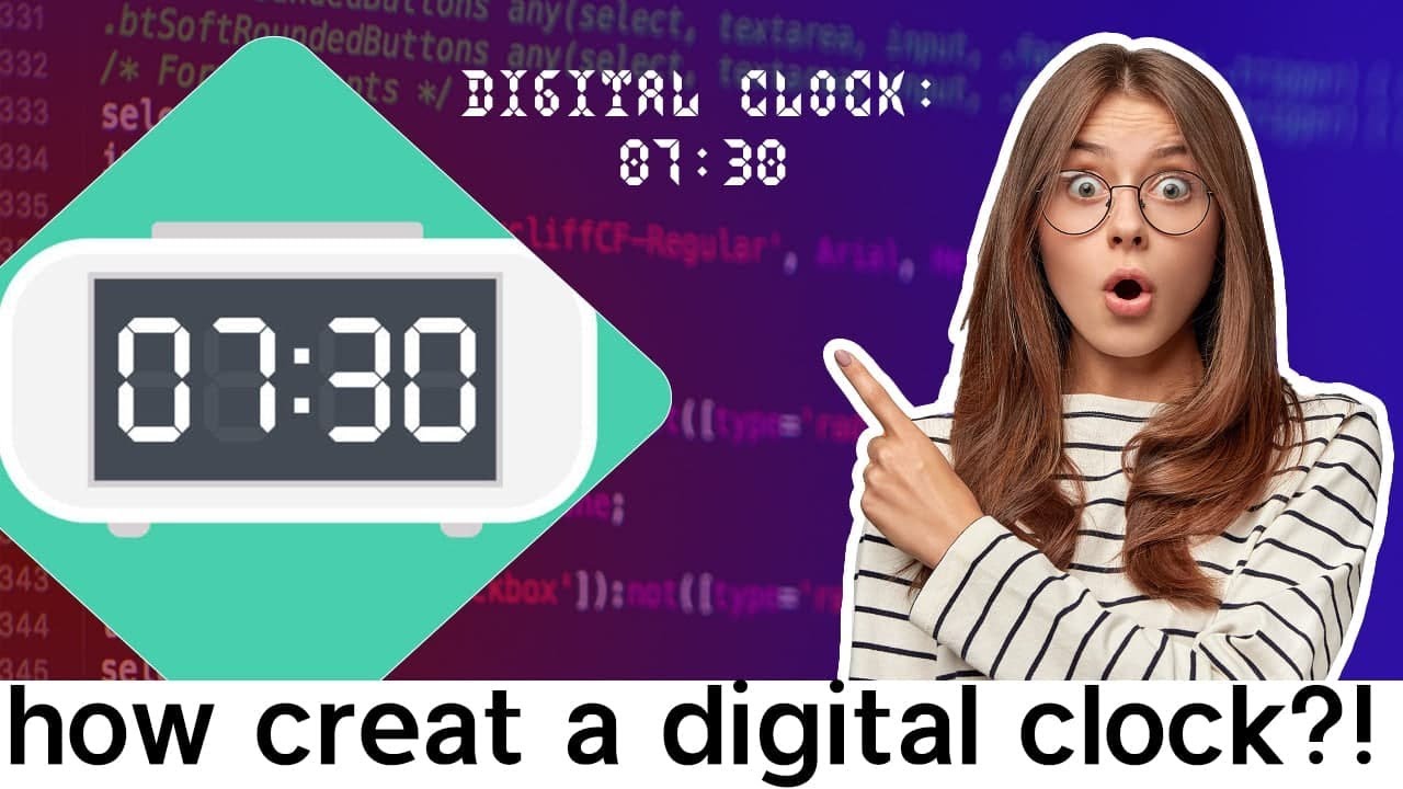 HTML & CSS & JS : how to creat a digital clock with javascript - YouTube