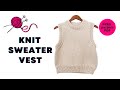 Free cropped vest knitting pattern  tutorial
