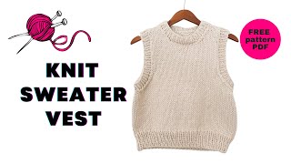 FREE Cropped Vest KNITTING PATTERN + TUTORIAL