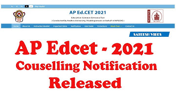 AP Edcet 2021 Counselling Dates In Telugu by Sateesh