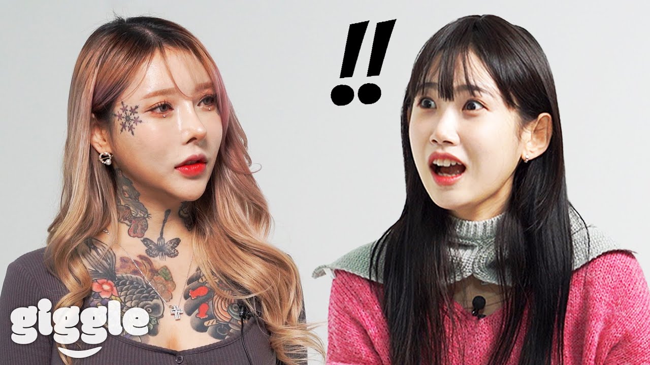 Koreans Meet a Girl Covered With Tattoos!!