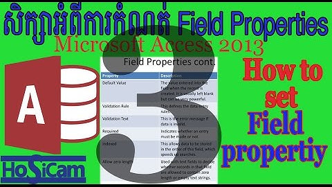 6. សិក្សាអំពី Field Properties ភាគ៣ (តចប់) | Microsoft Access 2013 | Field Properties part 3