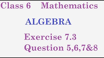 Q5 Q6 Q7 Q8 | Exercise 7.3 | Class 6 | Algebra | Chapter 7 | Maths | PSEB